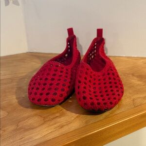 H&M Red Mesh Square Toe Flats